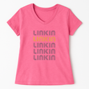 Womens Love Heart Linkin Tee Grunge Vintage Style  Linkin, Color Pink, Size M 