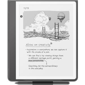 Plant-Based Leather Folio Cover with Magnetic Attach, Designed with Sustainability in Mind for Amazon Kindle Scribe (Black)