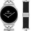Wearlizer Braided Magnetic Band Compatible with Samsung Galaxy Watch 8 Band 40mm 44mm/Galaxy Watch 8 Classic 46mm, Designer D-Shape Stretchy Elastic Nylon Strap Wristband for Galaxy Watch 8 Women Men