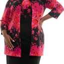 Danny & Nicole Womens Sleeveless Sheath Dress with Longline Jacket (22 Plus, Blackmulti)