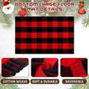Christmas Outdoor Rug Set, Christmas Tree Door Mat Combo Set, Welcome Mat + 28 x 43 inch Red Black Buffalo Plaid Rugs, Checkered Christmas Trees Rug for Porch Entryway Winter Holiday Outdoor Decor