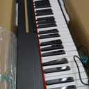 MOSEN Piano Keyboard 88 Keys, Beginner Digital Piano with 88 Key Velocity-Sensitive Keyboard Full Size, Record, Chord, Piano Stickers, Sustain Pedal, Retro Wood Finish Black