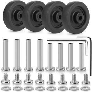 Zoofen 4 Pcs Luggage Wheels Replacement 50x15mm Rubber Suitcase Replacement Wheels Wear-Resistant Repair Casters for Luggage(ZPF01)