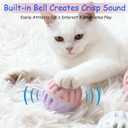 Silicone Cat Ball Toys with Bell 3 Pack - Interactive Cat Toy Balls for Indoor Cats - Durable Hollow Kitten Chew Toys for Teething & Bored Adult Cats