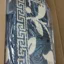 OLANLY Waterproof Outdoor Rug 8x10 ft, Outdoor Plastic Straw Rug with Flower Pattern, Reversible RV Mat for Patio, Camping, Balcony, Deck, Backyard, Black & Beige