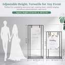 Wedding Welcome Sign Stand, 66H Adjustable Heavy Duty Easel Stand for Sign with Leather Straps, Welcome to Our Wedding Sign Holder, Metal Display Stand Easels for Signs, Posters (Black)