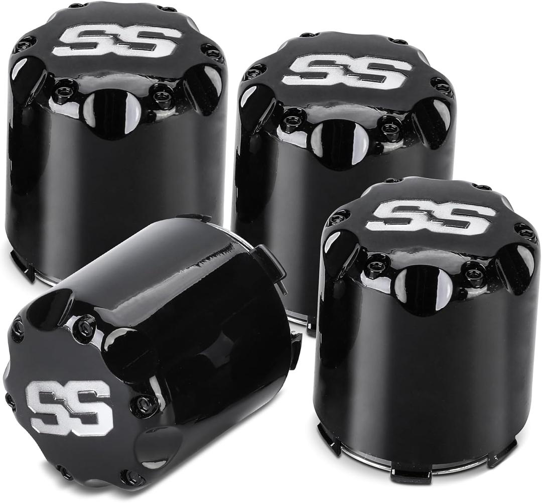 Golf Cart SS Wheel Center Hub Caps Universal for Yamaha Club Car EZGO Golf Cart with Alloy 8" 10" 12" Wheels, Push in Style, Set of 4