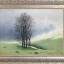 Open Back Wood Frame for 24x30 Canvas Oil Paintings, 2.4 Wide Silver Ornate Art Frame for Portrait Landscape Abstract Artwork, New Home Wedding Gift (Empty Frame, No Glass Cover&Backboard)