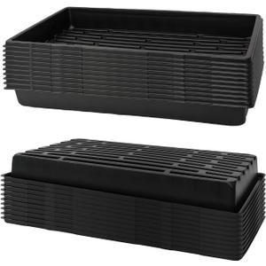 20 Pack 1020 Trays, No Drain Holes, 20" x 10", Extra Thick Heavy Duty Seed Starting Trays -Reusable Propagation Flats for Microgreens, Seedlings, Plant Germination, Fodder and Transplant