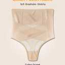 SIMIYA Thong Shapewear Tummy Control for Women High Waist Stay-Put Body Shaper Girdle Compression Stomach Shapewear Thong L
