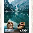 Hongkee 24x32 Poster Frame, Distressed White Wood Style, Wall Mounting