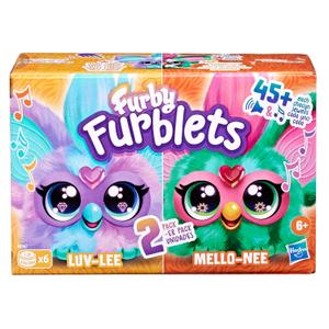 Furby Furblets 2-Pack, Mini Friends Luv-Lee & Mello-Nee, 45+ Sounds Each, Music & Furbish Phrases, Electronic Plush Toys, Red/Green & Purple/Blue, Ages 6+