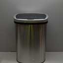 FDW Kitchen Trash can for Bathroom Bedroom Home Office Automatic Touch Free Garbage bin with lid Brushed Stainless Steel Rectangular 13 Gallon / 50L