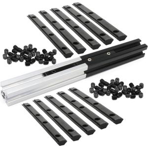 BLCCLOY 10Pcs 2020 Aluminum Extrusion T Slot Corner Bracket Extruded Hardware Straight Line Connector with Screw for 20 Series Black 20/20 80 20 2040 T V Slot Aluminum Profile Length Fasteners