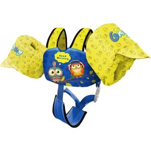 Chriffer Kids Swim Vest Life Jacket for 30-55 Pounds Boys and Girls, Toddler Floaties with Shoulder Harness Arm Wings for 2,3,4,5,6,7 Years Old Baby (Yellow Blue)