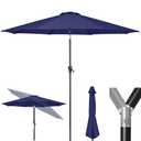 Tempera Patio Market Outdoor Table Umbrella with Push Button Tilt and Crank, Large Sun Umbrella with Sturdy Pole&  Fade resistant canopy, Easy to set