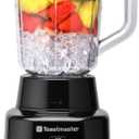 Toastmaster 5 Speed Blender with 48-oz Plastic Jar - Kitchen Blender with Stainless Steel Blades - For Fruit Smoothies & More - Multiple Speeds & Pour-Through Lid