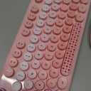 Wireless Keyboard Mouse,104 Full Size Cute Colorful Keyboard and Mouse with Retro Typewriter for PC/Mac/Laptop/Tablet/Computer/Windows/Microsoft, Pink