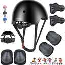 DaCool Kids Bike Helmet Set Skateboard Knee Pads - Kids Helmet Elbow Pads Wrist Guards Adjustable for 3~10yrs Girl Boy Kids Protective Gear Set for Sport Cycling Bike Roller Skating Scooter