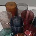 Khen Plastic Hobnail Drinking Glasses Set of 12 Neutral Tones Cups 6x 10oz Lowball & 6x 1oz Highball Acrylic Beaded Design, BPA-Free, Dishwasher Safe Indoor/Outdoor Drinkware Water, Juice, Cocktails (Multicolor)