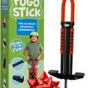 BUBBLE JUMP Pogo Stick for Kids Age 10 & up Red - for Boys, Girls, Teens & Adults 80 to 160 Lbs - Easy Grip Rubber Handle Master Jumper Pogo Sticks - High Jumping Kids Pogo Stick, Red