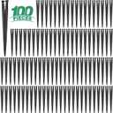 RedChili 100 Pack 1/4 Inch Drip Irrigation Support Stakes, Plastic, 5.68 Inch, Barb Connector, Ideal for 1/4-Inch Tubing, Indoor/Outdoor Use