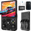 R36MAX Retro Game Console (R36S New Upgrade) - 4K HD 4.0" IPS Screen, 128GB Preloaded 22,000+ Retro Games, Open-Source Linux System, 4000mAh Rechargeable, Portable Video Games (Black 128G)