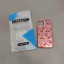 NITITOP Compatible with iPhone 15 Case Cute Aesthetic Bow Knot for Women Girls Bowknot Shockproof Slim IMD Pink Hard Back Protective Phone Cover - Cherry