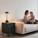 1 Pack Black Ceramic Rechargeable Table Lamps, 5000mAh Small Wireless Battery Operated Portable Table Light, Dimming Mini LED Touch Battery Powered Desk Top Lamp for Bedroom Restaurant/Patio/Outdoor