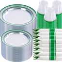 I00000 350 Pcs Green Plastic Dinnerware Set for 50 Guests Include:50 Dinner Clear Green Plastic Plates, 50 Dessert Party Plates, 50 Pre Rolled Napkins with Cutlery Set, 50 Cups for Party