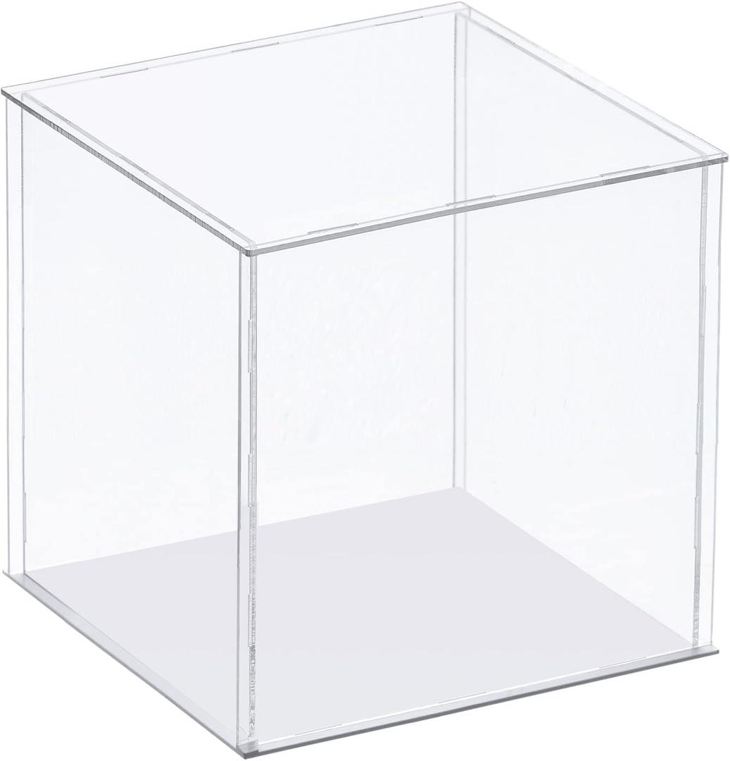3 Pack Clear Display Case, Acrylic Box Assemble Transparent Dustproof Box Showcase 12x10x8 Inch for Collectibles, Crafts