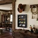 3" Belt Buckle Display Case 1612 Black Shadow Box with Glass Door Wall-Mounted Belt Buckle Holder & Display Frame for Collectibles Home Dcor Picture Frame (For belt buckles under 3" in height only)