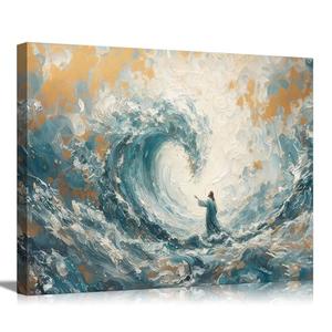 Jesus Canvas Wall Art Christian Jesus Walk On Water Wall Decor Picture Jesus Calms The Storm Poster Print for Living Bedroom Modern Home Decor Prepare To Hang