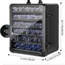 Miniature Carrying Case, Miniature Storage Case with 6 Trays, Aluminum Alloy Frame, Display and Transport Action Figure Display Case for Collectibles Miniatures, Warhammer Carrying Case