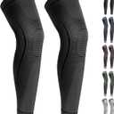 2 Pack Full Leg Compression Sleeves for Men And Women Long Knee Brace Support for Basketball, Running, Workout, Cycling, Sport XXL