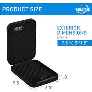 TENAMIC Pistol Safe, Portable Travel Gun Safe, Solid Steel Handgun Lock Box for Home, Gun Safes for Car, Black