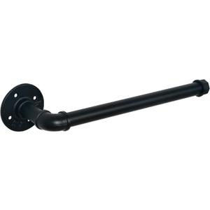 HouseAid Industrial Pipe Paper Towel Holder for Kitchen, Vintage Style Heavy Duty DIY Rustic Paper Towel Rack, Wall Mount, Matte Black
