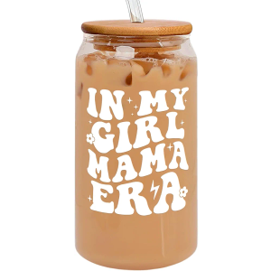 Mocosweeties Girl Mom Gifts from Daughter - Birthday, Mothers Day, Christmas Gifts for Girl Mom - Gift for Girls Mama, New Moms, Expecting Moms, First Time Mama, Mothers To Be - 16 Oz Can Glass