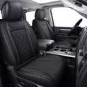 YIERTAI Car Seat Covers for Dodge Ram Fit 2009-2026 1500 2010-2026 2500 3500 Classic Bighorn Longhorn Laramie Tradesman Truck Black Front