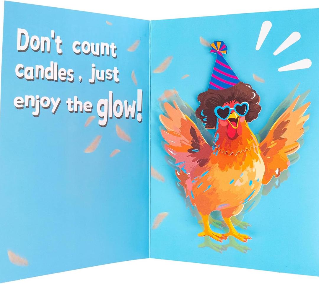 4 x Dancing Chicken Birthday Card, Funny Birthday Card for Men Women Kids, Music & Shaking Body Motion Greeting Card with Envelope, Unique Hilarious Birthday Gift, 5.9 Inch x 8.4 Inch