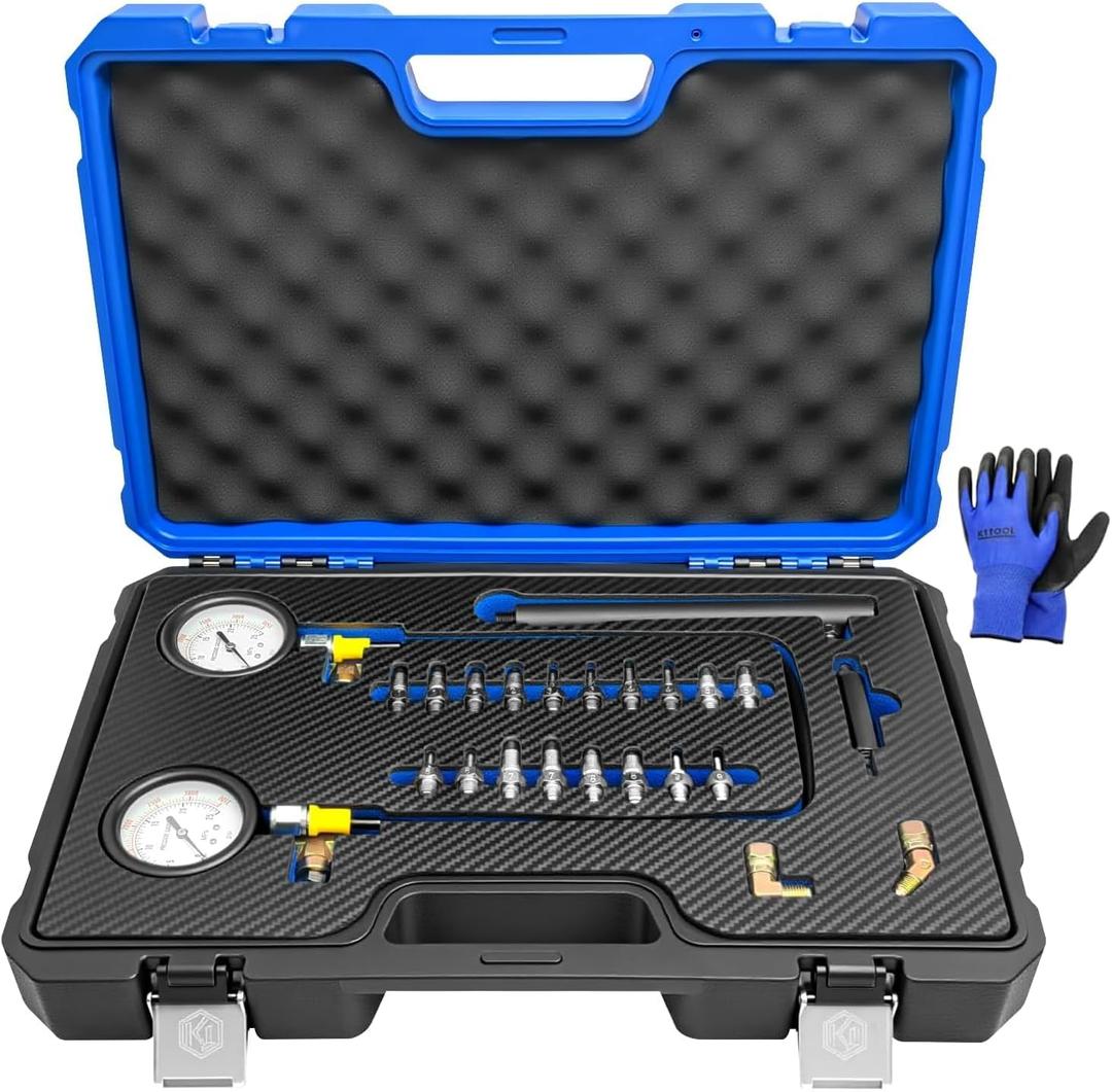 Brake Pressure Tester, Universal Brake Pressure Gauge, 0-3500PSI ABS Hydraulic Oil Pressure Gauge Kit, Brake System Test Diagnostic Tool for Gasoline Car