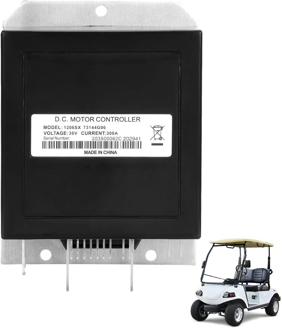 1206SX, 73144G01, 9-Pin 300A 36V Controller, 73144G06, 73144G03, 73144G02, 73144G05 Golf Cart Controller, Replaces 1206SX-005, 1206SX-005RB, Compatible with 1994-2000 EZGO TXT & Medalist Golf Carts