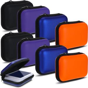 8 Pieces Card Case Compatible with MTG Travel Games Cards Games Playing Case Deck Game Case Playing Storage Box Carrying Holder, Black/Purple/Orange/Blue - 2 each color 