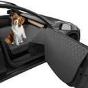 Dog Car Seat Cover for Front Passenger Side with Dashboard & Door Protector Detachable Washable Pet Seat Travel Hammock Cushion for Sedans SUVs and Small Trucks (Black)