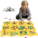 Plastic Dinosaur Puzzles for Kids with A Cute Car, Montessori Toys for 3 4 5 6 Year Old Boys, Race Tracks for Kids 3-5, Toddler Puzzle Track Play Set, Gifts for 3 4 5 6 Year Old Boys Toys