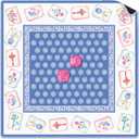Blue Pink Chinoiserie Mahjong Mat 31.5 x 31.5 in, Grandmillennial Dice Non-Slip Noise Reduction Mahjong Table Mat for American Mah Jong Poker Card Board Games Dominoes