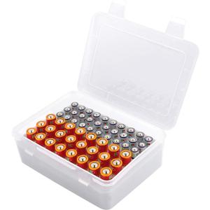 Battery Organizer Storage Box, Garage Case Holder for 24* AA, 30* AAA Batteries (Bag Not Include Batteries Pack) (white)