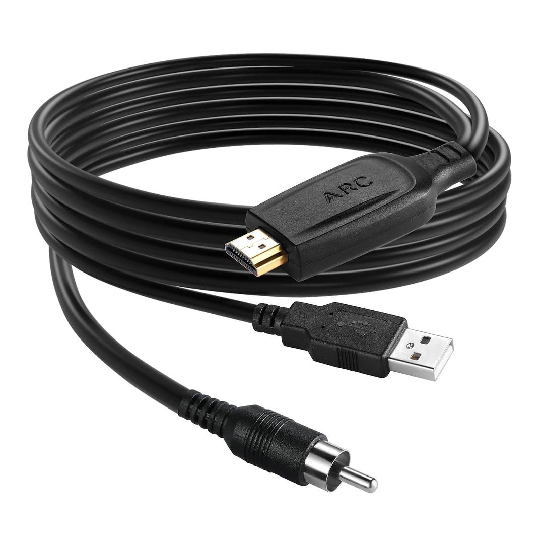 192KHz HDMI eARC/ARC to Coaxial Audio Converter for TV to Sound System, Plug & Play ARC to Coaxial Cable Audio Extractor Adapter for Speaker Home Theater Support Dolby/DTS 5.1, 4.9ft/1.5m Long