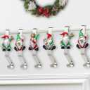 Christmas Stocking Holders for Mantle - Set of 6, Stocking Hangers with Gnome Design for Fireplace
