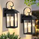 2 Pack Solar Outdoor Wall Lights, Dusk to Dawn Motion Sensor LED Sconce for Fence Front Door Waterproof, Exterior Porch Lamps Lanterns Wall Mount Patio Decorative, 2700K E26 Bulb Included